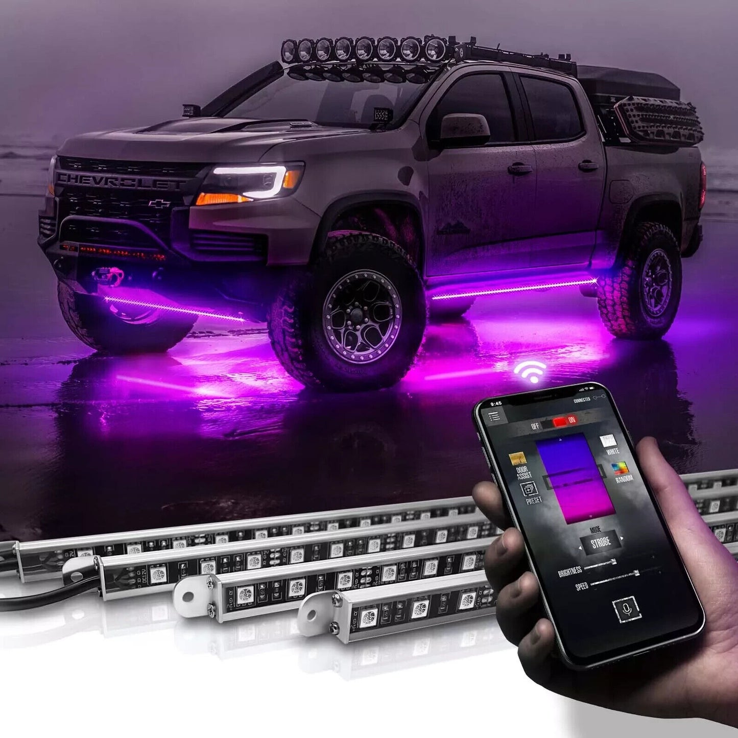 BRAND NEW LED Underglow Bluetooth Enabled Lighting Kit  OPT7 AURA PRO All-Color