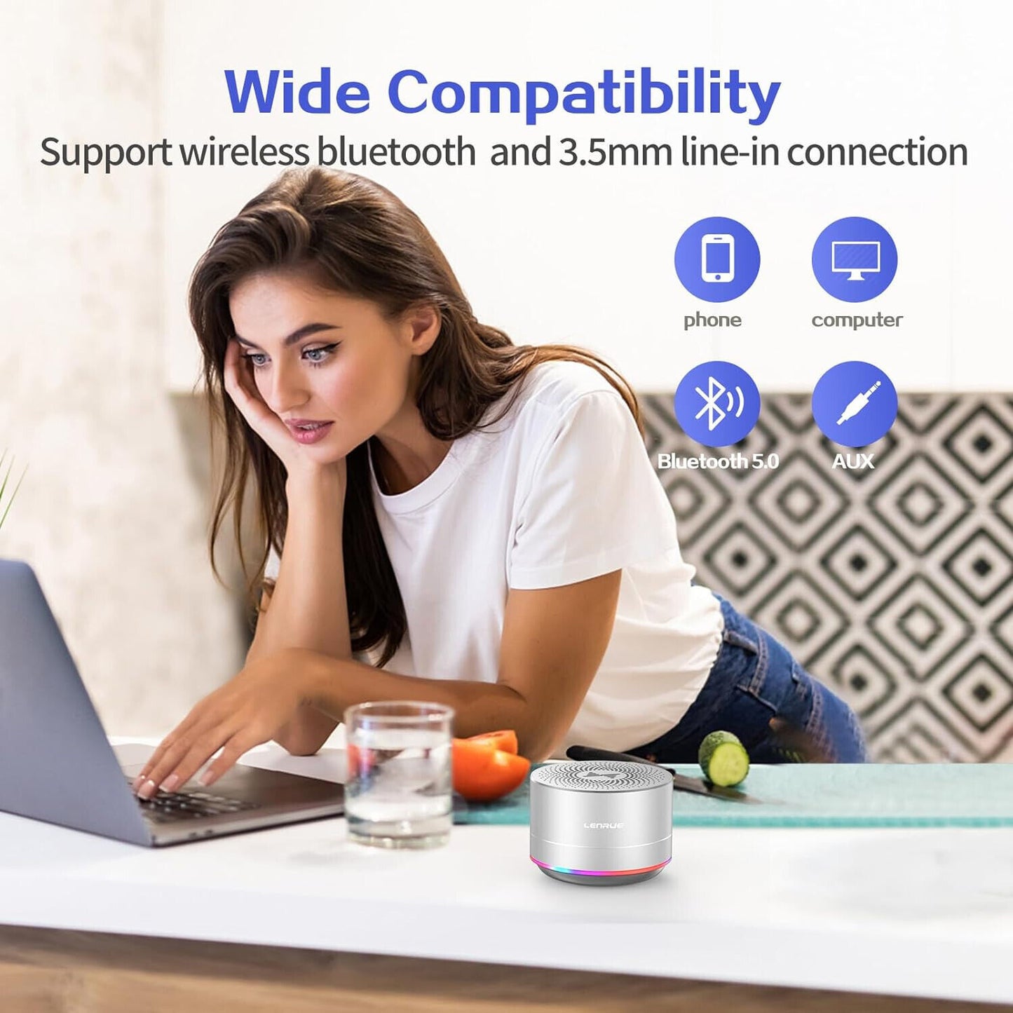 NEW Portable Bluetooth Speakers Wireless Speaker with Clear Sound Long Playtime