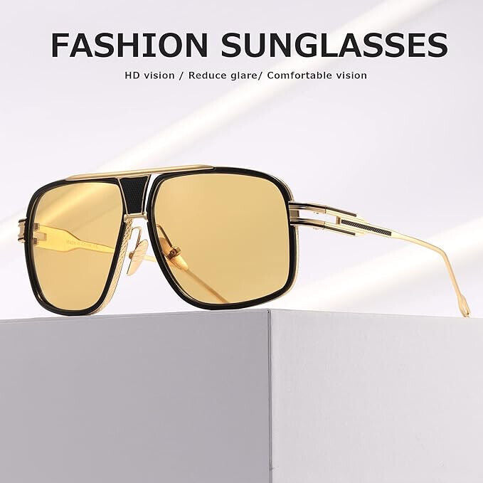 Sunglasses Men Women Unisex  Goggle Alloy Big Frame Metal Punk Style Shield