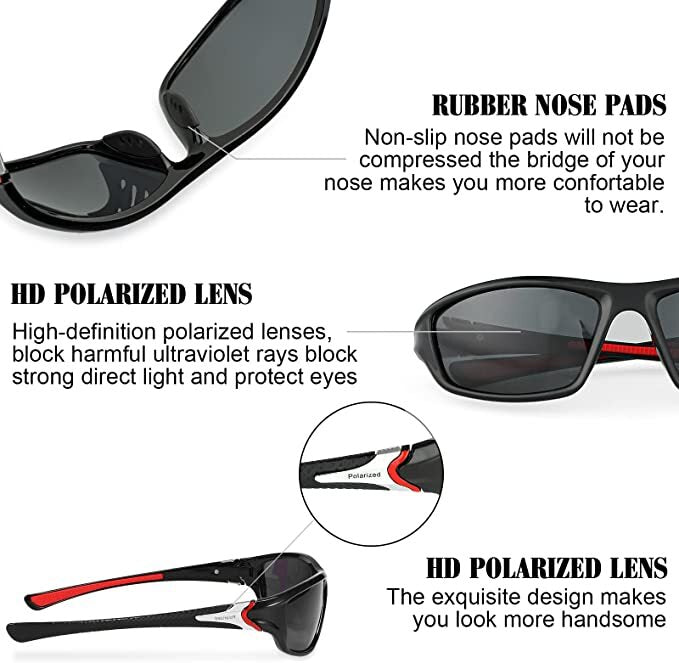4 Pairs Unisex Polarized Sunglasses UV Protection Sports Driving Glasses Sports