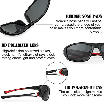 4 Pare Unisex Gepolariseerde Sonbrille UV-beskerming Sport Bestuurbrille
