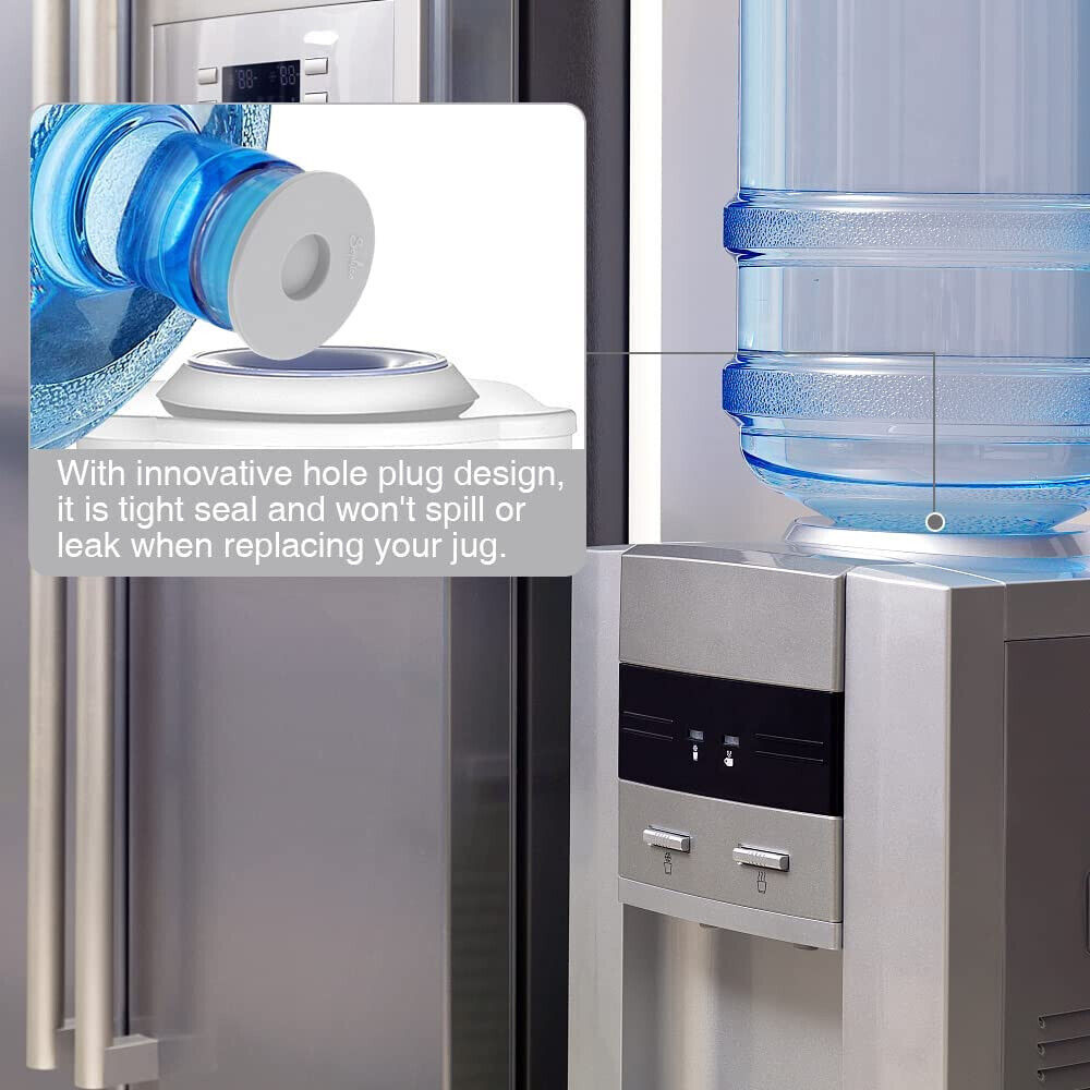 5 Gallon Water Jug Cap 55mm Water Bottle Caps Silicone Reusable Bottles Lids 6PK