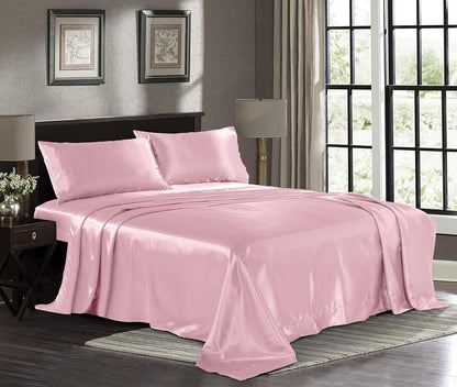 Satin Lakens Hotel Luukse Syagtige Bed Ekstra Sag 1800 Mikrovesel - KONINGGROOTTE