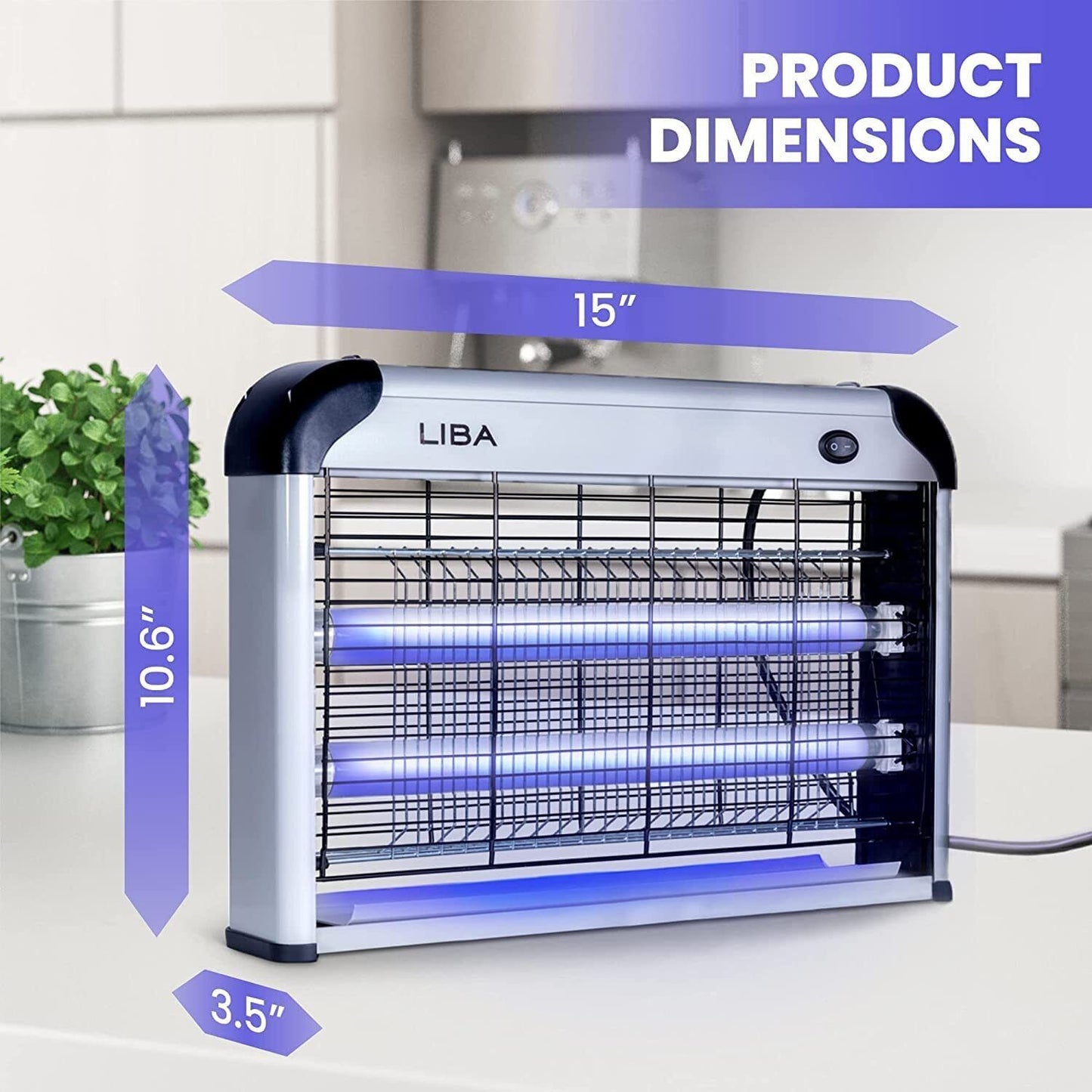 LiBa Electric Bug Zapper, Indoor Insect Killer - (2) Extra Replacement Bulbs