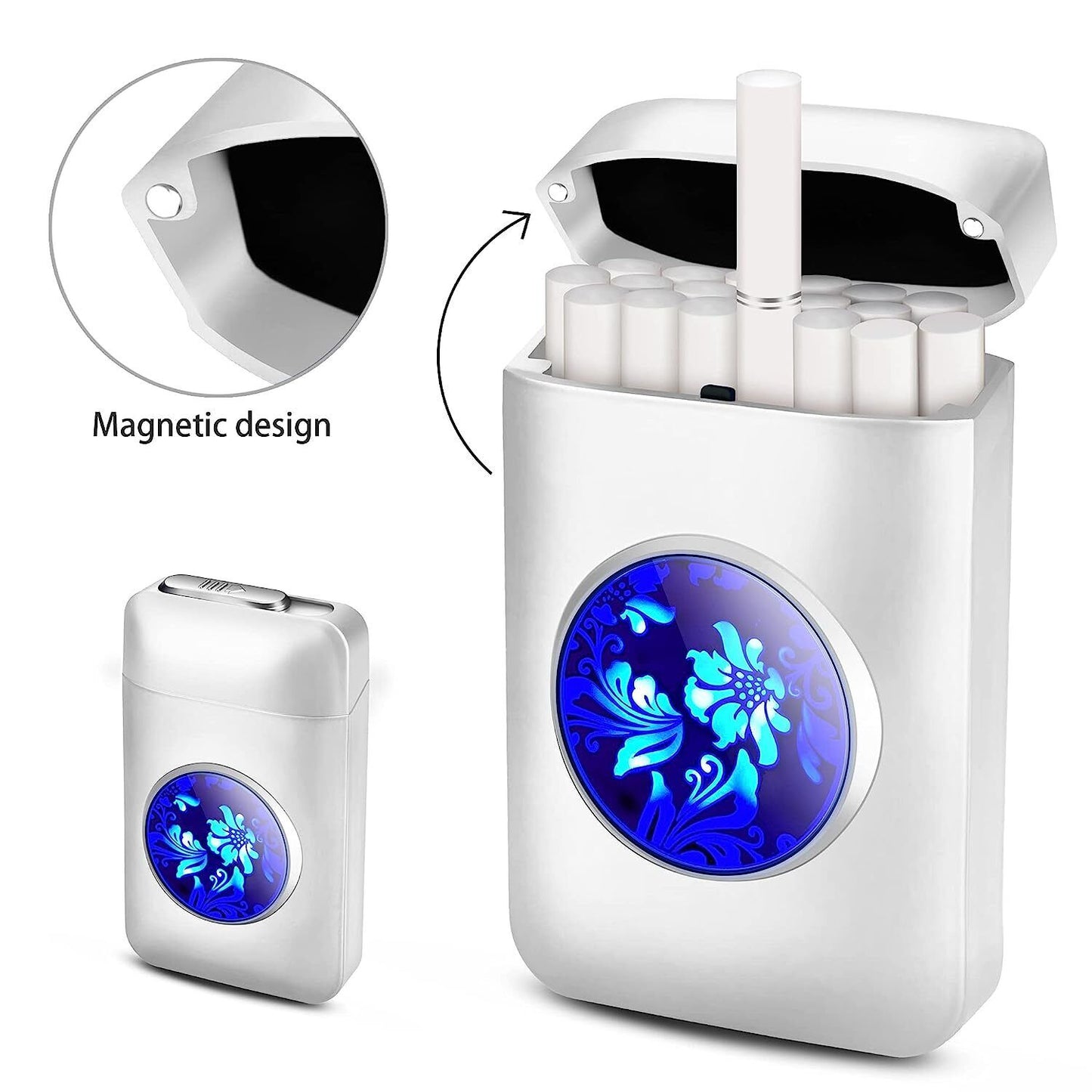 Cigarette Case with Smell Proof Lighter King Size Cigarettes Holder