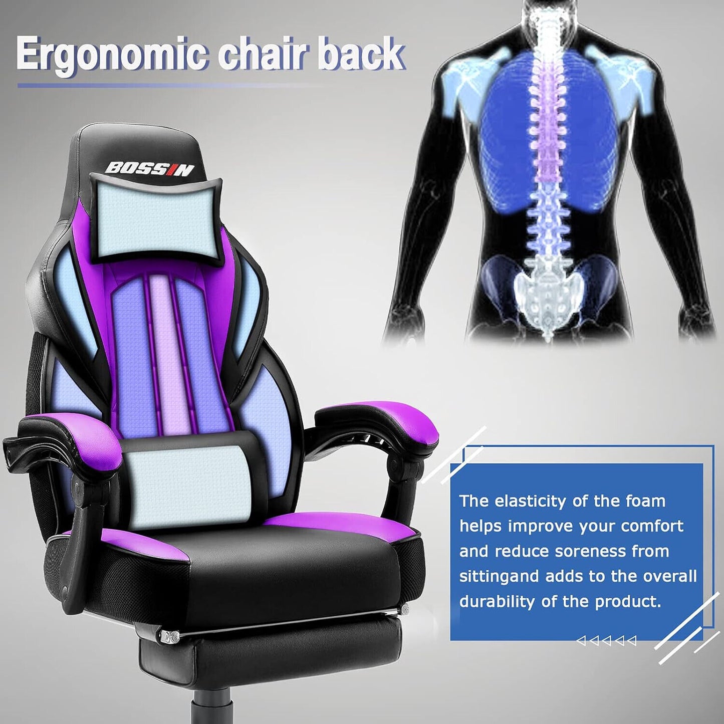 Big and Tall Gaming Chairs for Adults Ergonomic Video Game Chairs with footrest