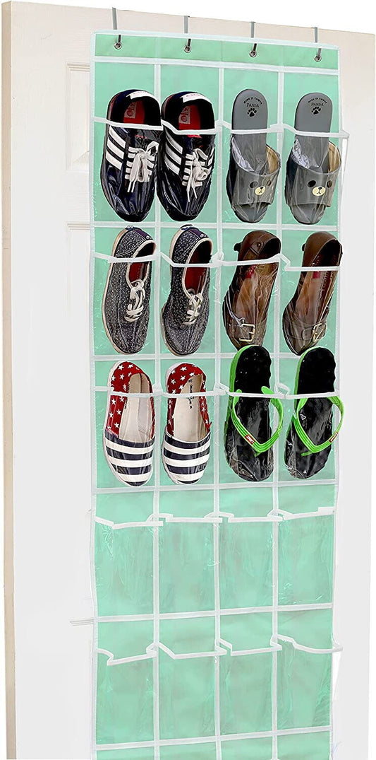 24 Pockets - SimpleHouseware Crystal Clear Over The Door Hanging Shoe Organizer