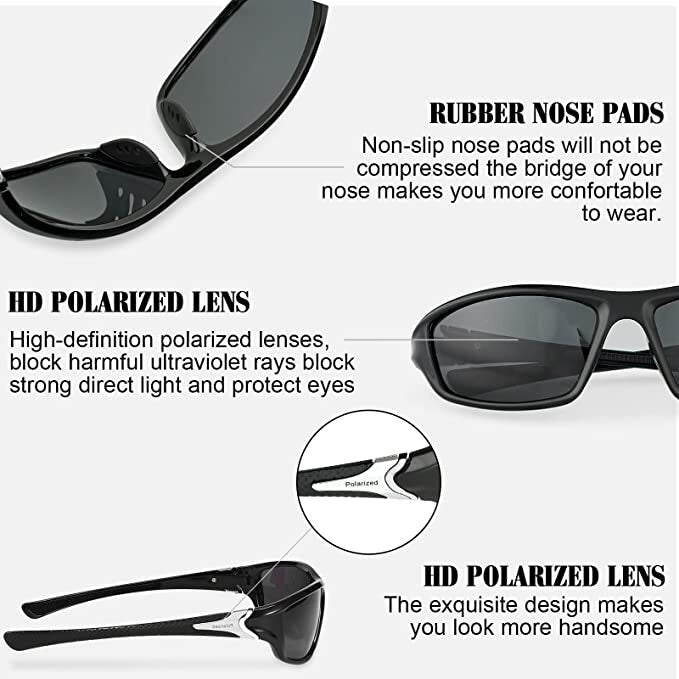 4 Pairs Unisex Polarized Sunglasses UV Protection Sports Driving Glasses Sports
