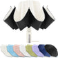 Inverted Compact Umbrella Large Windproof Umbrellas With Reflective Stripe BEIGE