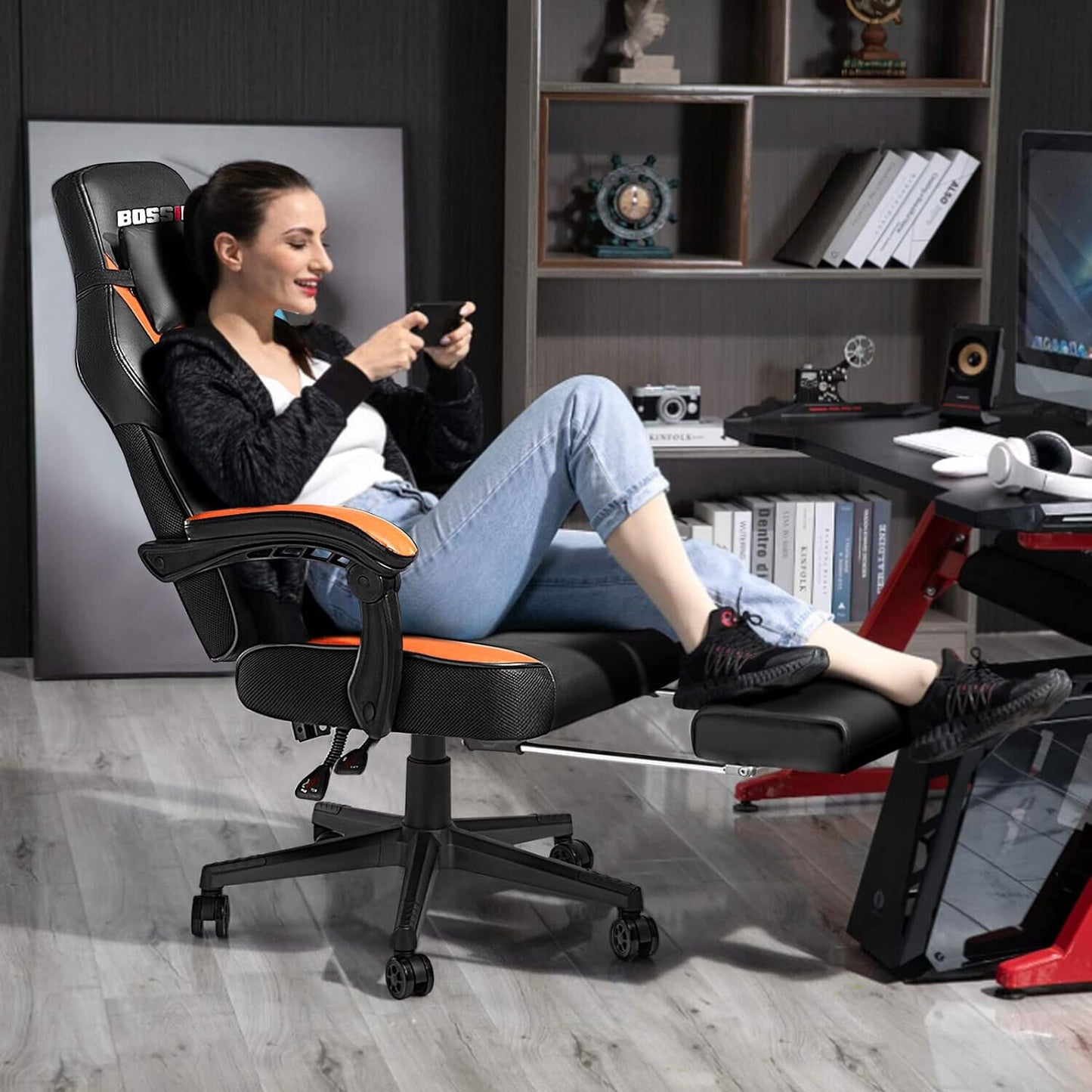 Big and Tall Gaming Chairs for Adults Ergonomic Video Game Chairs with footrest