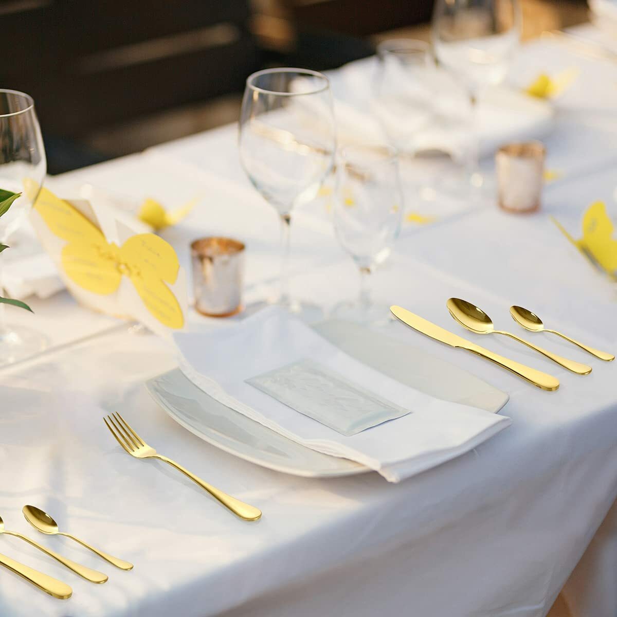 Gold Silverware Set 24Pieces Gold Forged Stainless Steel GOLD Flatware Set I NEW