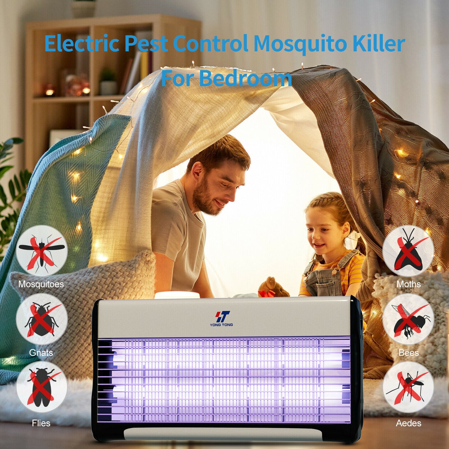 Electric YT Power Bug Zapper Pest UV Lamp Fly Mosquito Insect Killer I 40 WATTS