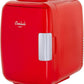 Mini Fridge for Car, Travel Office Desk & Dorm Room 4L Can Electric Plug  RED