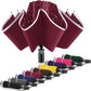 Inverted Compact Umbrella Large Windproof Umbrellas Reflective Stripe RED