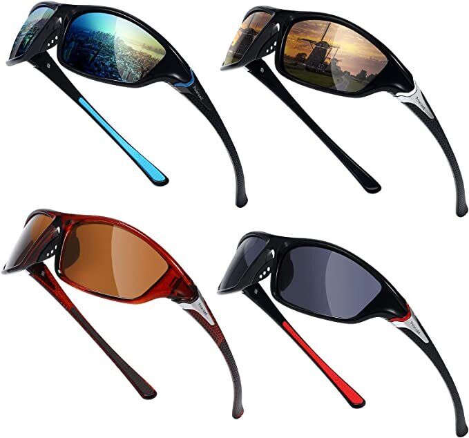 4 Pairs Unisex Polarized Sunglasses UV Protection Sports Driving Glasses Sports