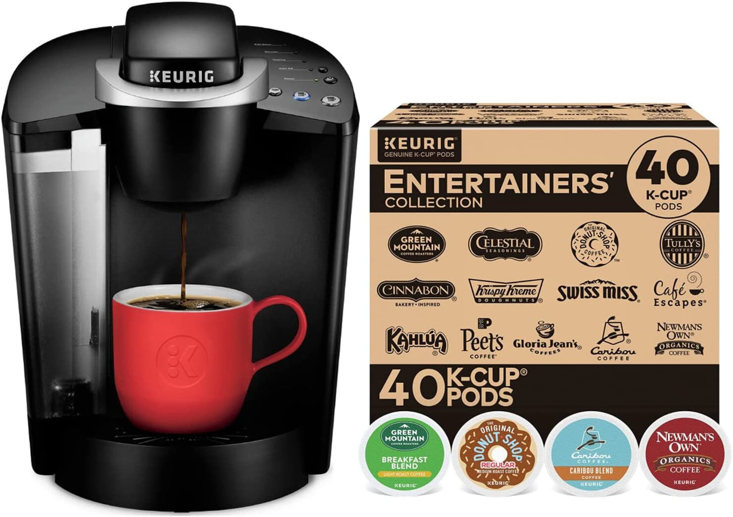 Keurig K-Classic Single Serve Coffee Maker W/ Keurig Variety Pack 40 K-Cup Pods