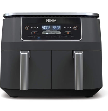 Ninja Dualzone Air Fryer Foodi 6-in-1 8 Quart, met 2 Knapperigheidplate, 2 Mandjies