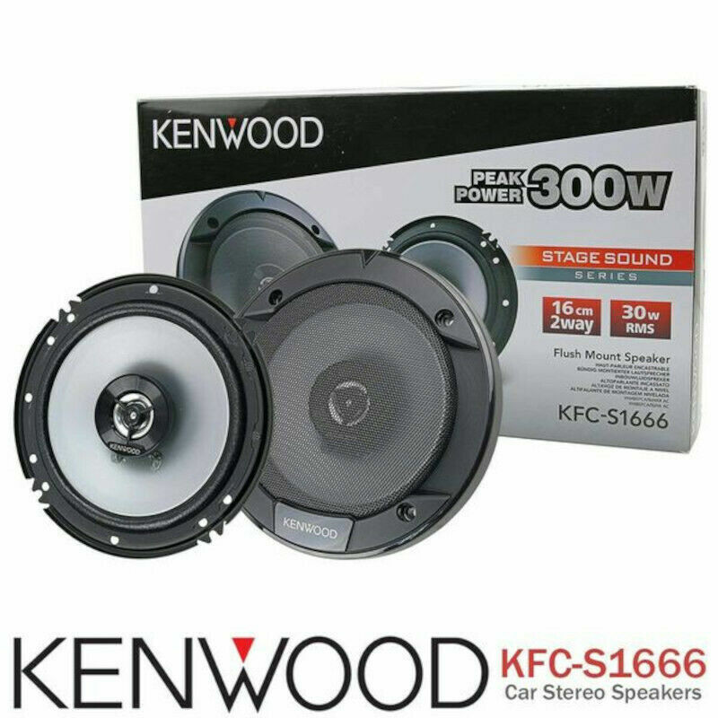 Kenwood KFC-S1666 300w 6.5" 2-Way Car Audio Door Coaxial Speakers 2 PAIRS