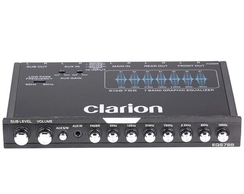 NEW CLARION EQS755 7-BAND Car Audio Graphic Equalizer 3.5mm  RCA Aux Input