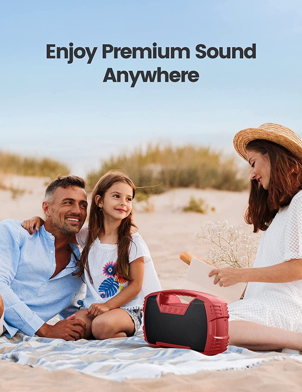 IPX7 Waterproof Bluetooth Speaker, 40W Portable Wireless Speaker, 32H Playtime