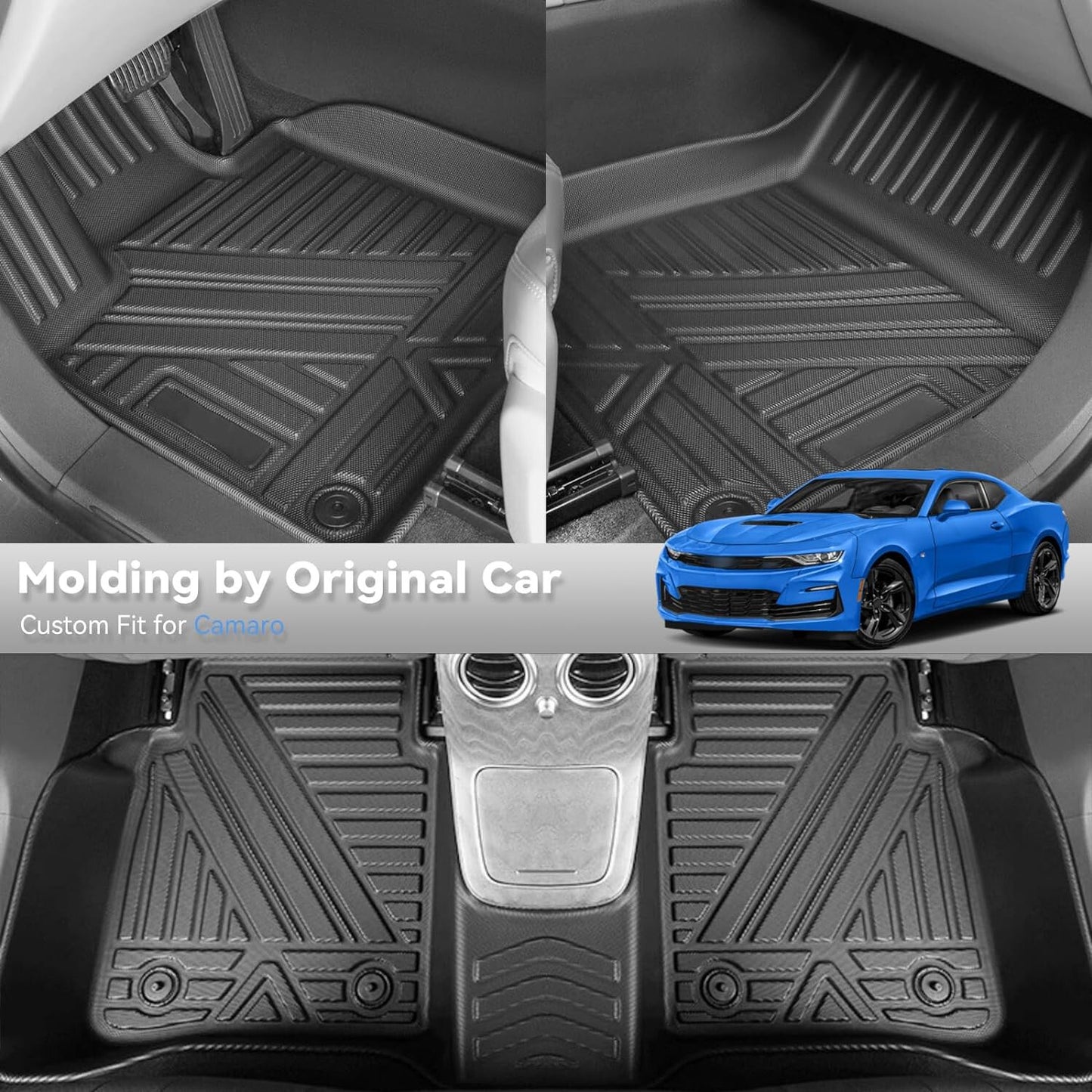 High EndPremium Floor Mats Compatible with Chevrolet Camaro 2016-2024 All Models