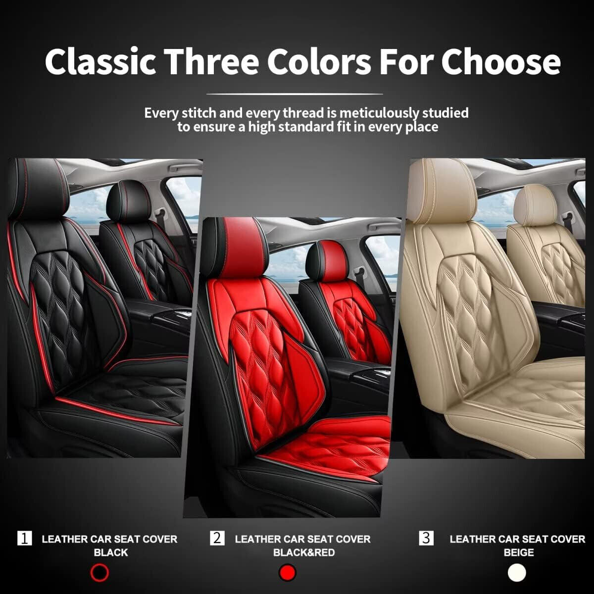 Universal Leather Car Seat Covers Front 2 Seats Cushion Cover Waterproof
