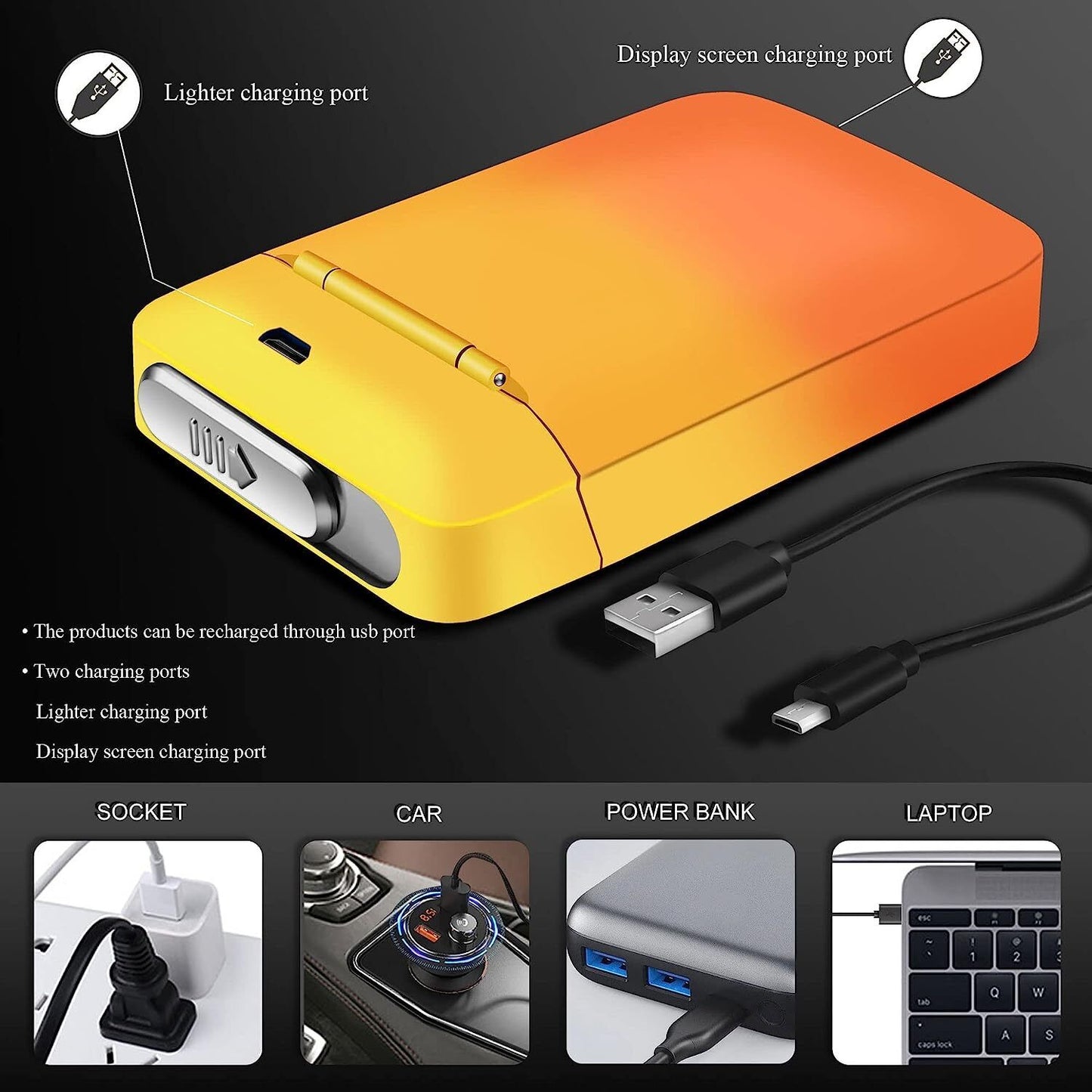 Cigarette Case with Smell Proof Lighter King Size Cigarettes Holder