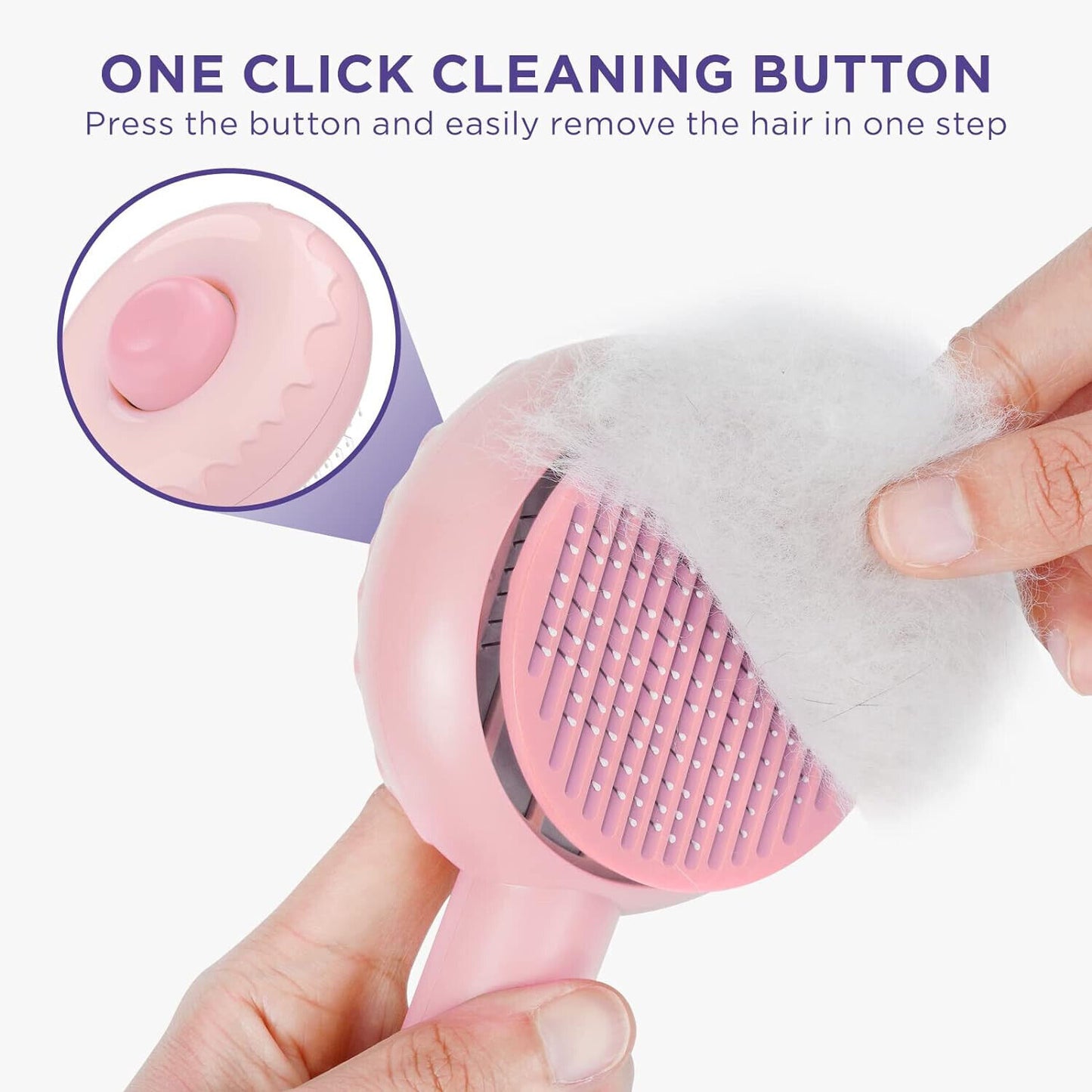 Pet Grooming Brush for Cats, Self Cleaning Cats Hair Brush with Release Button