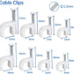 Round White Cable Clips with Steel Nails 6mm/ 0.236inch/ 100PCS For CAT6, CAT7.