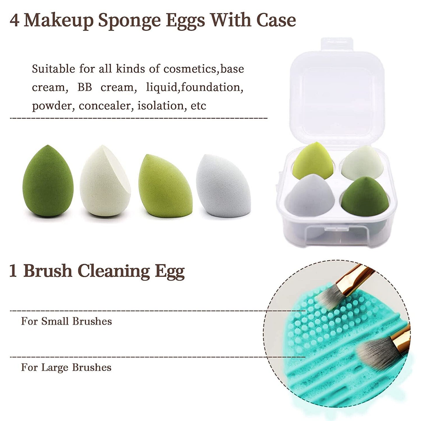22 PIECE SET Make up KIT Green Makeup Brushes Foundation Brush Eyeshadow Brush