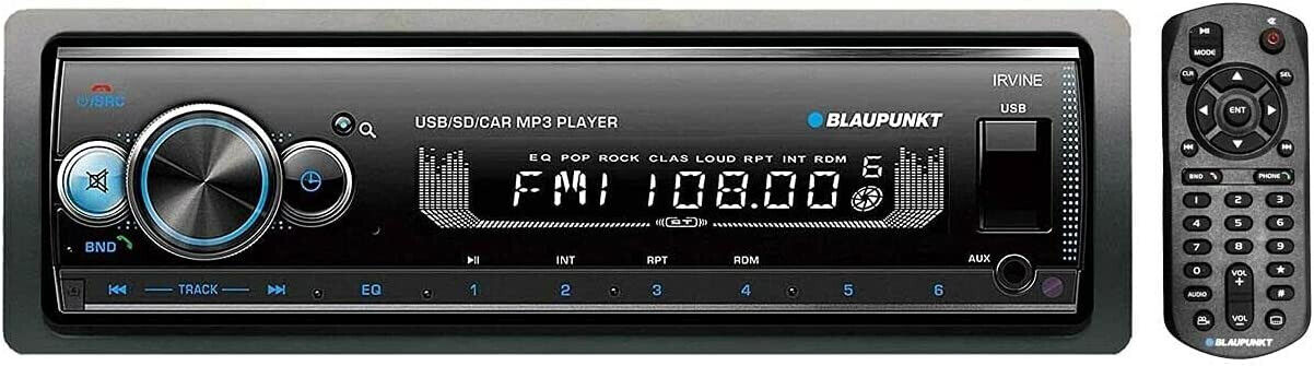 Blaupunkt IRVINE70 Multimedia 1-DIN Car Stereo MP3 Receiver USB AUX BLUETOOTH