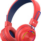 RED BTH03 Kids Bluetooth Headphones Safe Volume, Colorful LED Lights, 25Hour