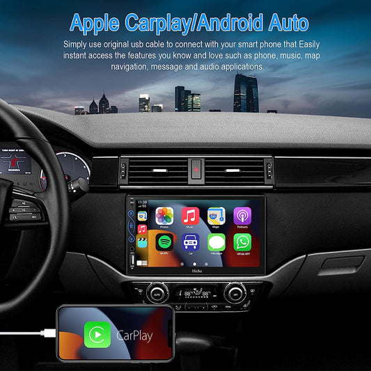 2-DIN 7" Bluetooth Car Play,Android Auto, MP5, Mirror Link, SWC, With A/V Input