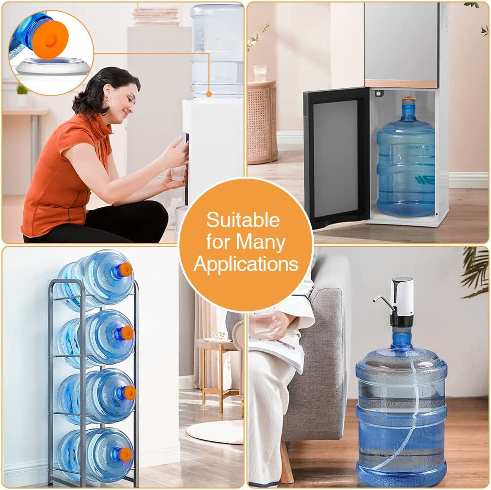 5 Gallon Water Jug Cap 55mm Water Bottle Caps Silicone Reusable Bottles Lids 6PK