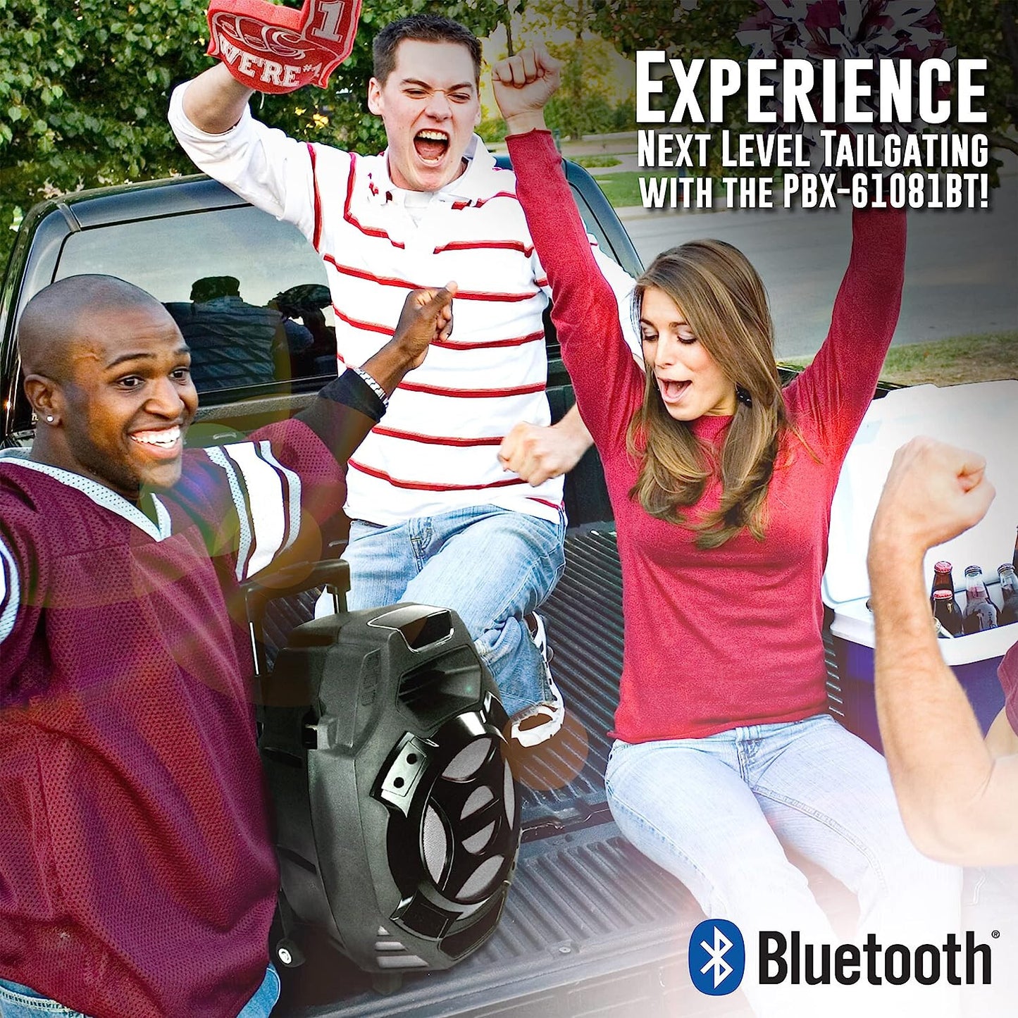 Rechargeable Portable Speaker | 8" Woofer | 2,600 Watts | Bluetooth, AUX -SILVER
