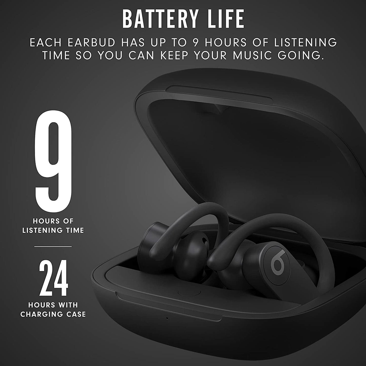 Apple H1 Chip Class 1 Powerbeats Pro Wireless Earbuds Bluetooth Headphones-BLACK