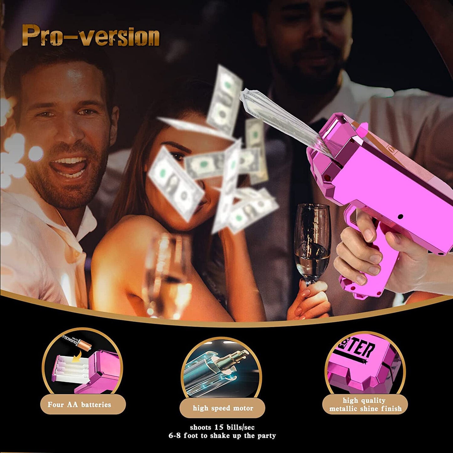 Prop Gun Make it Rain Money Gun for Movies That Look Real Handheld Cash Gun