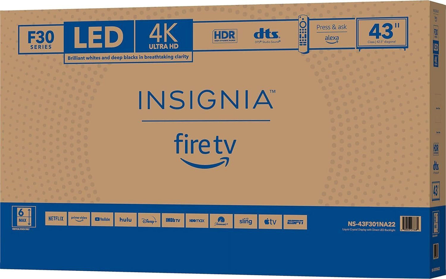 INSIGNIA Class F Series LED 4K UHD Smart Fire TV with Alexa Voice Remote I NEW
