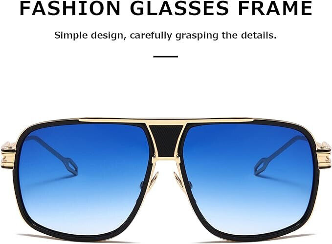 Sunglasses Men Women Unisex  Goggle Alloy Big Frame Metal Punk Style Shield