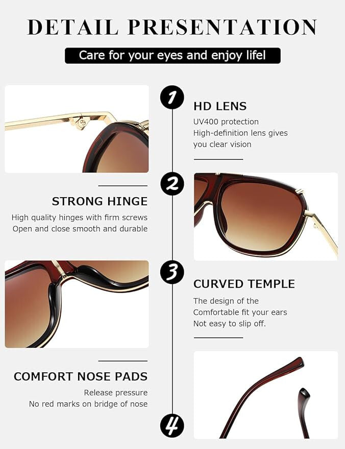 Sunglasses Men Women Unisex  Goggle Alloy Big Frame Metal Punk Style Shield
