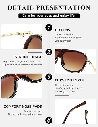 Sonbrille Mans Vroue Unisex Bril Legering Groot Raam Metaal Punkstyl Skild