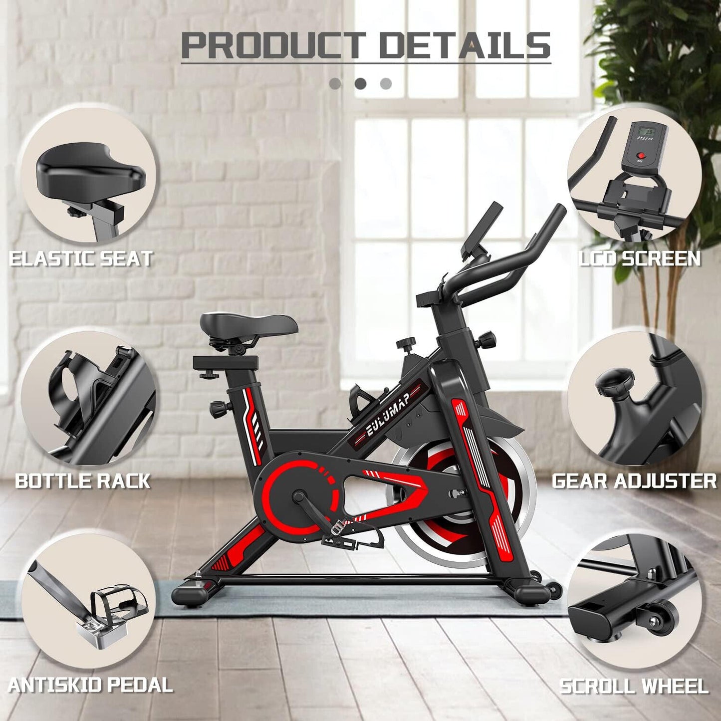 Home GYM Tablet Holder LCD Monitor Exercise Bike Stationary Indoor Cycling Bike