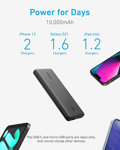Pack PowerIQ Draagbare Laaier 313 Kragbank PowerCore Slim 10K 10000mAh Battery