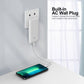 10000mAh Q Portable Charger, Ultra Slim USB C Power Bank, Built IN AC Wall Plug