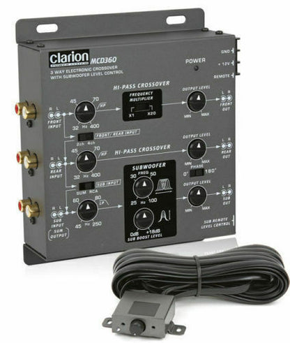 CLARION MCD360 3-WAY 6-CHANNEL INPUT ELECTRONIC CROSSOVER W/ 5-VOLT RCA OUTPUTS