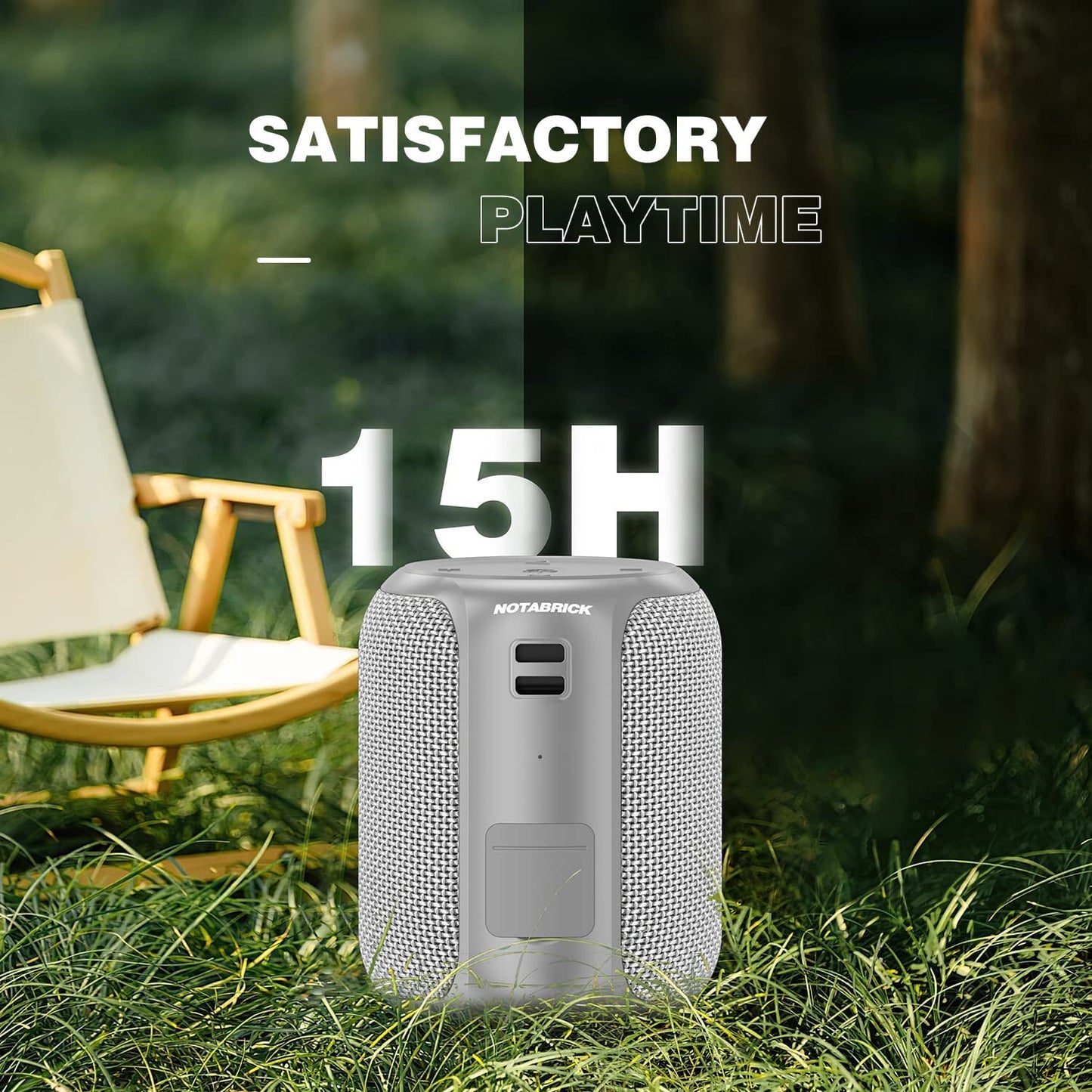 Bluetooth Portable Wireless Speaker with 15W Stereo Sound, IPX6 Waterproof TWS