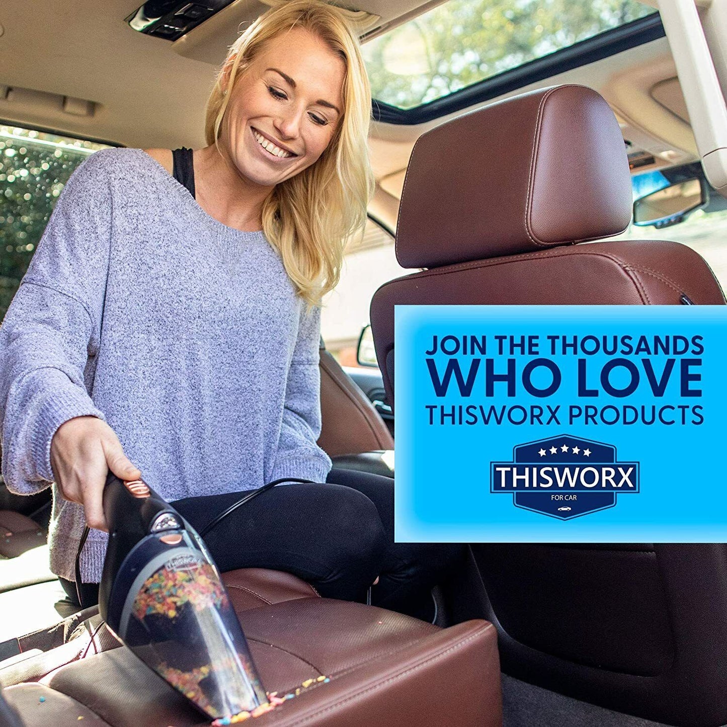 Car Vacuum Cleaner - Portable, High Power, Handheld Vacuums w/ 3 Attachments