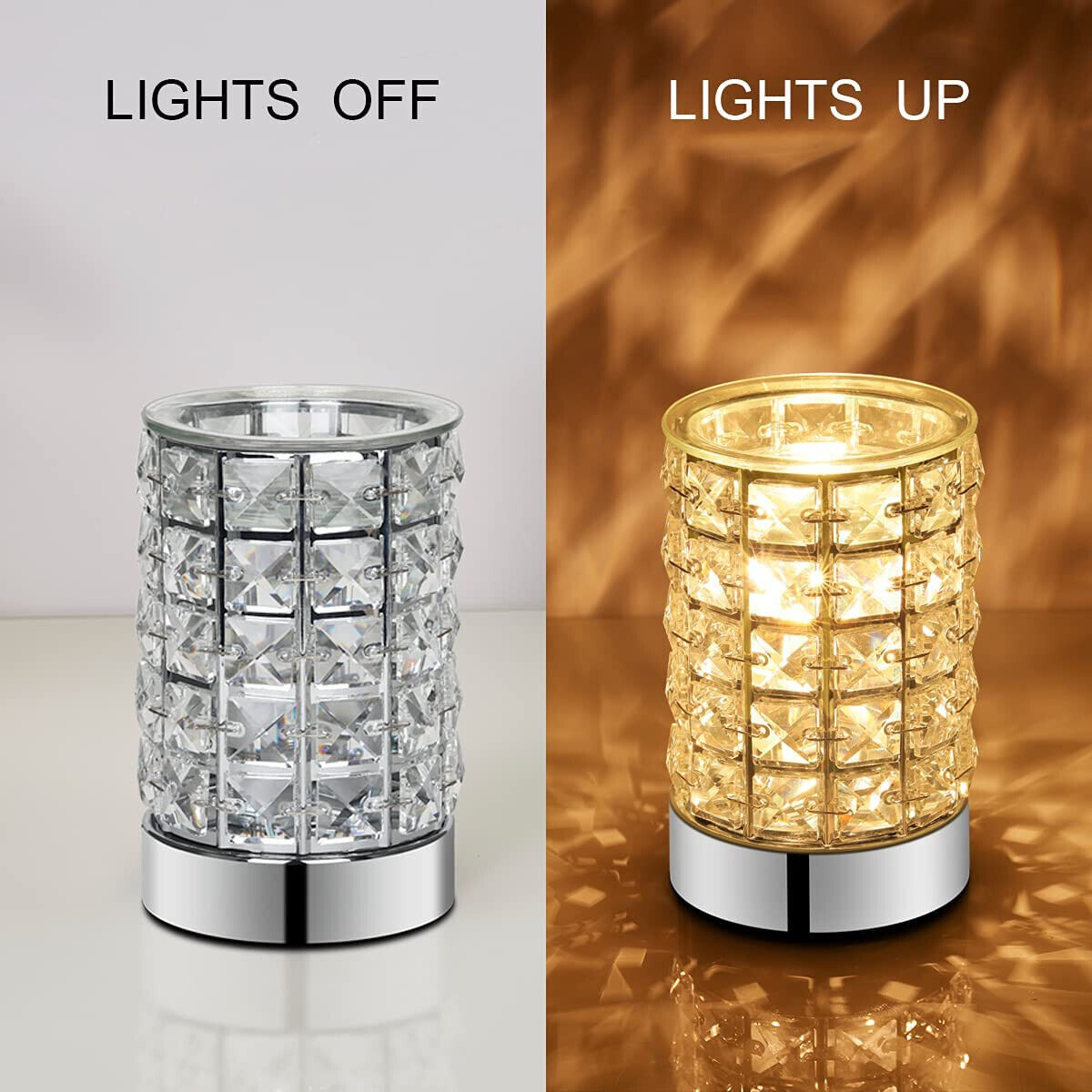 Crystal Touch Electric Wax Melt Warmer W Dimmable Fragrance Candle Melter Warmer