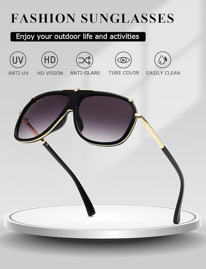Sonbrille Mans Vroue Unisex Bril Legering Groot Raam Metaal Punkstyl Skild