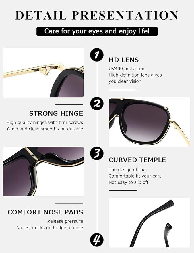 Sunglasses Men Women Unisex  Goggle Alloy Big Frame Metal Punk Style Shield
